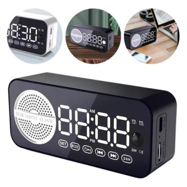 Imagem de Caixa Caixinha De Som Bluetooth Rádio Relógio Despertador Fm - Inboxmo