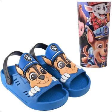Imagem de Chinelo Slide Leve Babuche Infantil Masculino Com Copo Patrulha Novida