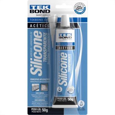 Imagem de Silicone Tekbond Acetico 50G. Transparente Blister - Kit C/12 Pecas