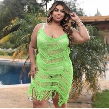 Imagem de Saída de Praia e Piscina Vestido Franja Plus Size Verão - Modella, Ver
