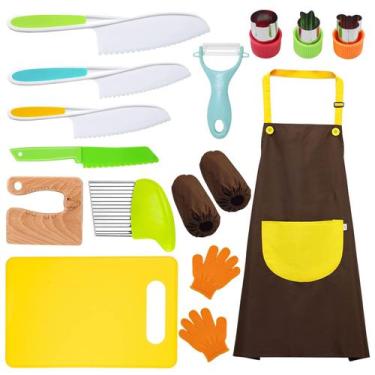 Imagem de Conjunto de Cozinha Infantil RISICULIS - Faca, Tábua e Avental