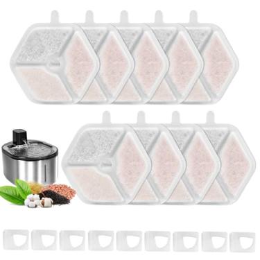 Imagem de Filtros de fonte de água para gatos compatíveis com fonte de água Smartoo Cat, substituição de filtros para fonte de água sem fio para gatos de 4,5 L, filtros de fonte de água para gatos de ação