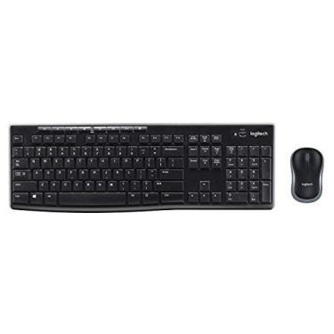 Imagem de Logitech Combo de teclado sem fio K270 e mouse sem fio M185 — teclado e mouse incluídos, bateria de longa duração (preto com mouse)