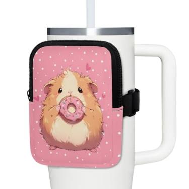 Imagem de BYCHECAR Bolsa para garrafa de água de porquinho-da-índia bolsa de bolinhas com alça para copo Stanley Quencher Adventure 850 g/1,134 g acessórios para telefone fone de ouvido cartão