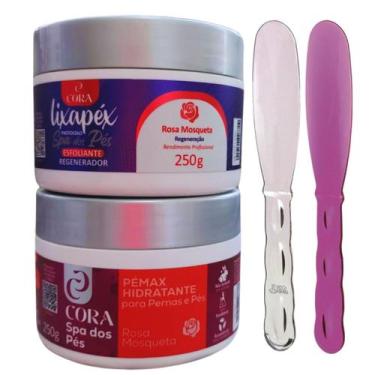 Imagem de Cremes Para Spa dos Pés Esfoliante Lixapéx e Hidratante Pémax Cora Com