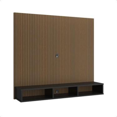 Imagem de Painel para Tv Smart 50 Polegadas Slim com Nichos e Prateleira Preto/R