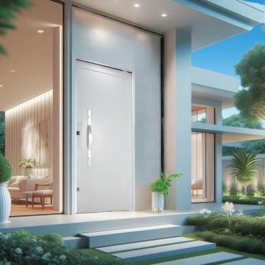 Imagem de Porta Lambri Pivotante de Aluminio 227x115cm com Puxador Oval - CRV