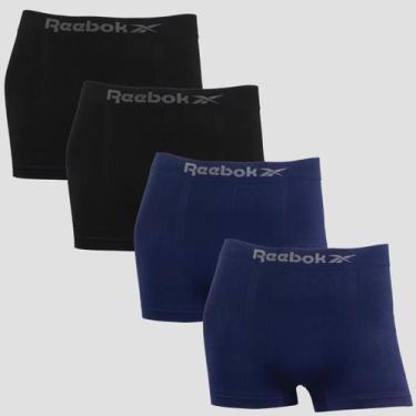 Imagem de Kit 4 Cuecas Boxer Reebok Masculina Microfibra Premium Lisa, 2 preto, 