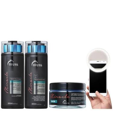 Imagem de Truss Miracle Kit Shampoo Condicionador Máscara 180g e Selfie Ring Lig