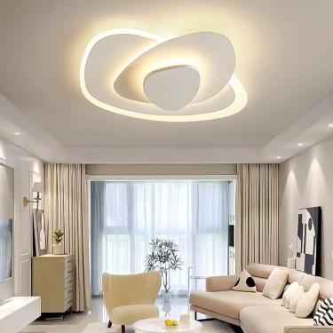 Imagem de Lâmpada de teto LED Luz de teto para quarto regulável 3500K-6500K Iluminação geométrica Design triangular luz pendente Lâmpadas criativas modernas Estudo Sala de estar Escritório Lustres de
