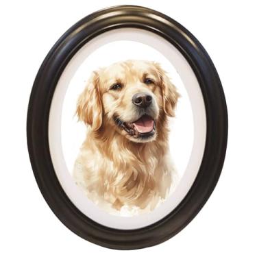 Imagem de Levoberg Porta-retrato oval oval de madeira 20 x 25 cm para parede Silouette Moldura clássica de montagem na parede com prego sem costura para decoração de casa, galeria, arte, 1 pacote, preto