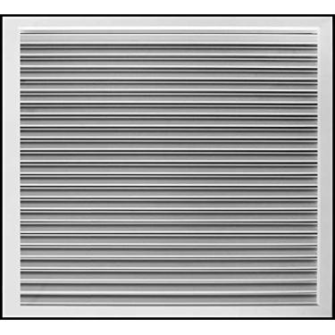 Imagem de Grade de ar HVAC de porta de privacidade de alumínio de 61 cm L x 61 cm A - as persianas em forma de "V" garantem 100% do bloco de visualização - Fornecimento ou devolução [Dimensões externas: 63 cm L