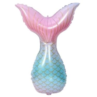 Imagem de Balão Metalizado Cauda Sereia C/1un 52x85cm Festa Decoração - Crgfesta