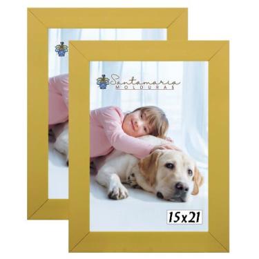 Imagem de Kit 2 Molduras Porta Retrato 15X21 Amarelo - Santamaria Molduras