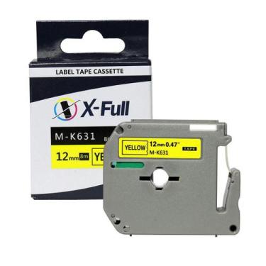 Imagem de Fita para rotulador M-k631 12mmX8m Preto/Amarelo Compativel - XFULL - 