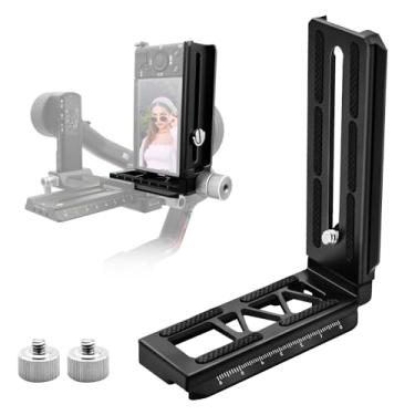Imagem de WEWOGA Gimbal de comutação vertical horizontal em L de alumínio, placa de tripé de liberação rápida compatível com DJI Ronin RS2/RSC2/RS3/RS3 Pro Gimbal estabilizador tripé de câmera