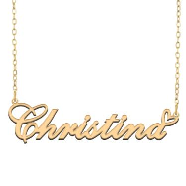 Imagem de A168A Colar de nome personalizado personalizado personalizado colar de nome banhado para mãe filha amizade feminino dia dos namorados aniversário de Natal ano novo, Metal, Sem pedras preciosas