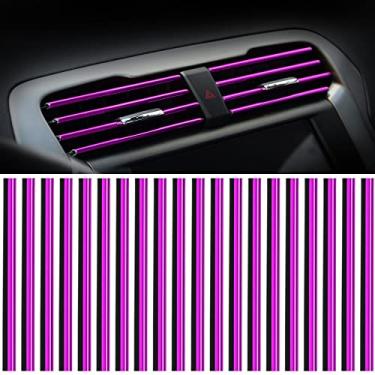 Imagem de MINGZAIQIPEI Saída de ventilação de carro acabamento interior do carro acabamento de moldagem de ar condicionado carro saída de ventilação acabamento cromado PVC interior do carro acabamento de saída