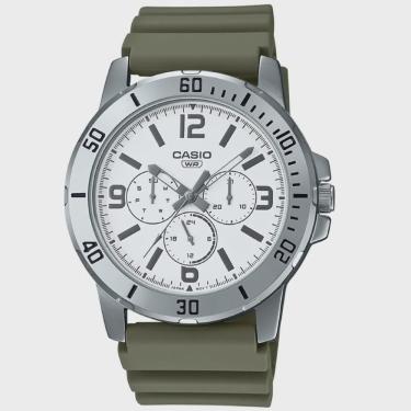 Imagem de Relógio casio masculino verde borracha MTP-VD300-3BUDF