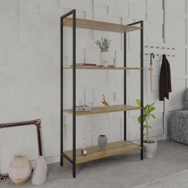Imagem de Estante para Livros Industrial Aço Multiuso 4 Prateleiras 146cmx80cm Active Yescasa