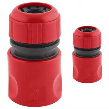 Imagem de 2 Engate Rápido Fêmea Mangueira de Jardim 1/2'' Com Bloqueador de Água