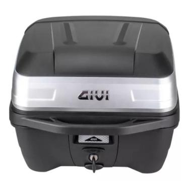 Imagem de Bau Bauleto Moto Givi 33l Traffic Tn33nbr Monolock C/ Base, Preto+Prat