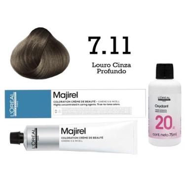 Imagem de Coloração Majirel 7.11 Louro Cinza Profundo + Emulsão Oxi 20 Vol. 75ml