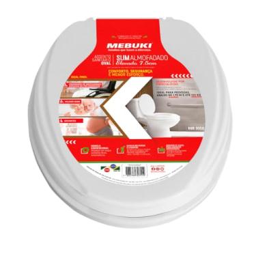 Imagem de Tampa de Vaso Para Idoso E Pós-Cirurgia Assento Sanitário Oval Almofadado Elevado 7,5cm Compativel Com Bacia Saveiro Celite 1.6gpf 6.0lpf