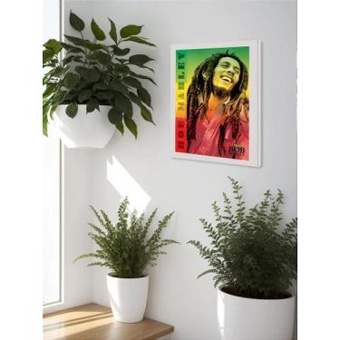 Imagem de Quadro Decorativo Bob Marley Reggae Sala Quarto + Vidro A4 - Genérico,
