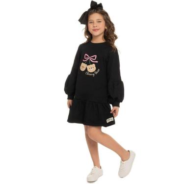 Imagem de Vestido Infantil Inverno Moletom Peluciado Ursinhos - By Gus-Feminino
