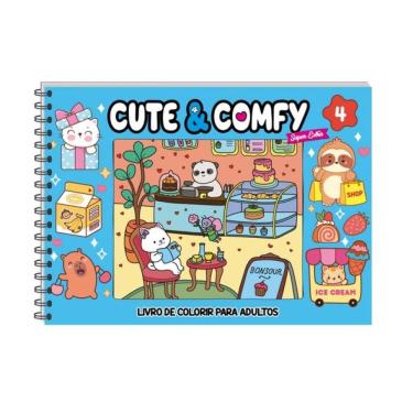 Imagem de Cute & Comfy Super Extra Edição 04 - Livro De Colorir Adulto - Capa Dura Holográfica