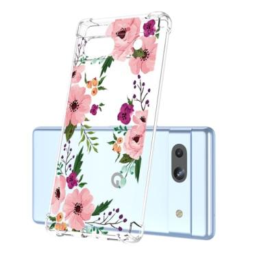 Imagem de RRXSYXL Capa para Google Pixel 7A com estampa floral transparente, capa macia à prova de choque para Google 7A, flor de cerejeira