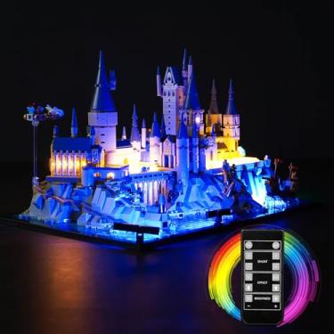 Imagem de VONADO Updated RC LED Light Kit for Lego Hogwarts Castle and Grounds 76419, Remote Control Creative Lighting Set Accessories Compatible with Lego 76419 Building Set (Lights Only, No Models)