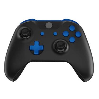 Imagem de eXtremeRate LB RB LT RT amortecedores gatilhos D-Pad ABXY Iniciar Sincronização botões, conjunto completo azul Kits de reparo com ferramentas para Xbox One S e Xbox One X Controller (Modelo 1708)