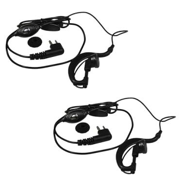 Imagem de HQRP Pacote com 2 fones de ouvido externos de 2 pinos com microfone push-to-talk, compatível com Motorola GTI, GTX, LTS-2000, VL-130, PMR-446, ECP-100, PR-400, Mag One BPR-40, EP-450, AU-1200, AV-1200