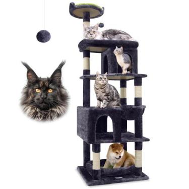 Imagem de Cat Tree Globlazer S72 Heavy Duty para gatos grandes, cinza escuro