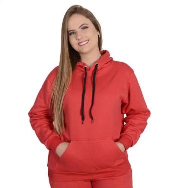 Imagem de Moletom Feminino Peluciado Com Capuz - Methodic, Vermelho, GG