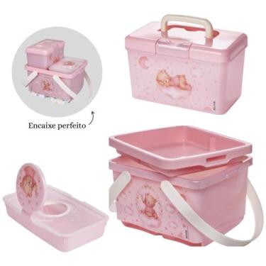 Imagem de Kit caixas organizadora farmácia + fraldas + porta lenço umedecido - m