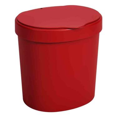 Imagem de Lixeira Coza Basic Com Tampa 10906/0465 Em Polipropileno 2,5 L Vermelho