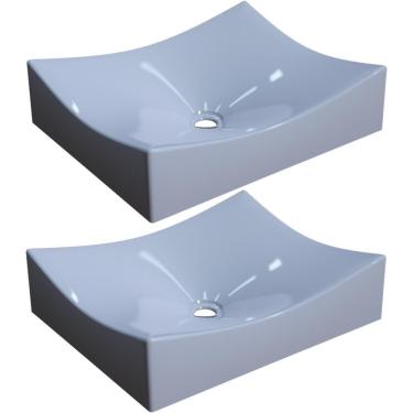 Imagem de Kit 02 Cubas De Apoio Banheiro Lavabo C01 Ml44W Branco