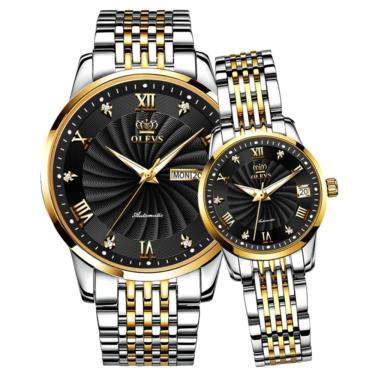 Imagem de Relógio Automático Casal Aço Inoxidável De Luxo Conjunto De Relogio Mecânico Casual