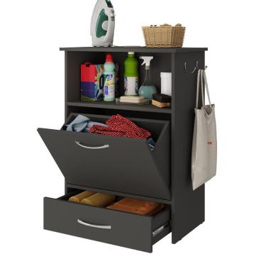 Imagem de Balcão De Lavanderia Multiuso 1 Porta 1 Gaveta Multimóveis Mp5057 Preto