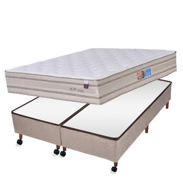 Imagem de Conjunto Classic F.a Colchões Queen Size Box Castor Bege 158x198x73cm