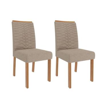 Imagem de Cadeira Sala De Jantar Clarice Wood Kit 2 Un Nature-madeirado- Linho Bege
