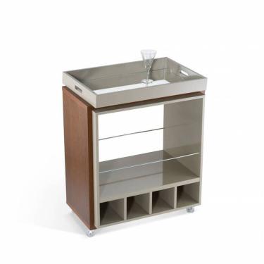 Imagem de Bar Decorativo Com Bandeja Espelhada - Soho - Sheldon Móveis