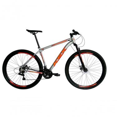 Imagem de Bicicleta Aro 29 Ksx Sd7 21v Cabos Internos Alumínio Freios A Disco Garfo Suspensão Prata Laranja Tamanho 15