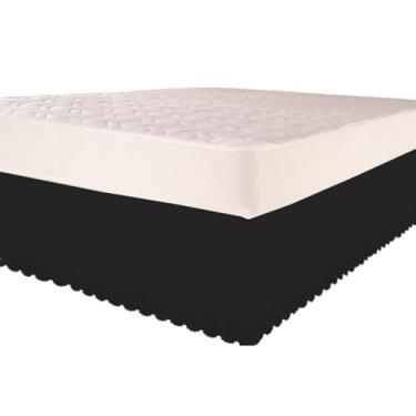 Imagem de Saia para Cama Box Viúva Riollen, Ajustável, Cor Preta