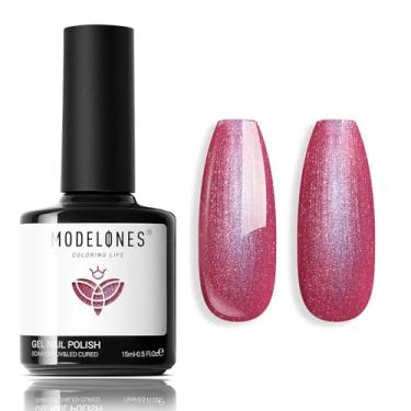 Imagem de modelones Esmalte Em Gel Rosa, 15 Ml, Cores Quentes, Glitter Brilhante, Camaleão, De Primavera, Lâmpada Led, Kit Arte, Faça Você Mesmo, Presente Salão Para Mulheres