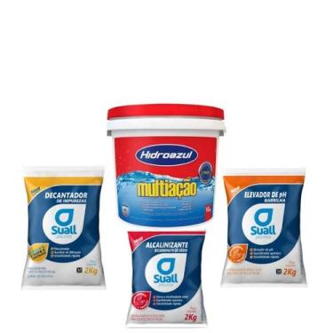 Imagem de Hidroazul Balde 2,5Kg + Suall Alcalinizante - Barrilha - Sulfato 2Kg P