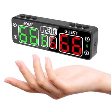 Imagem de Ousmile Placar Digital Magnético Com Tela Sensível Ao Toque Ousmile, Marcador De Pontos Portátil Para Cornhole Cronômetro Regressivo, Eletrônico Bateria Recarregável Áreas Externas, Lembrete Sonoro,